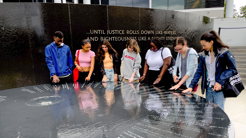 Students visiting the Southern Poverty Law Center’s Civil Rights Memorial Center in Montgomery, Alabama.