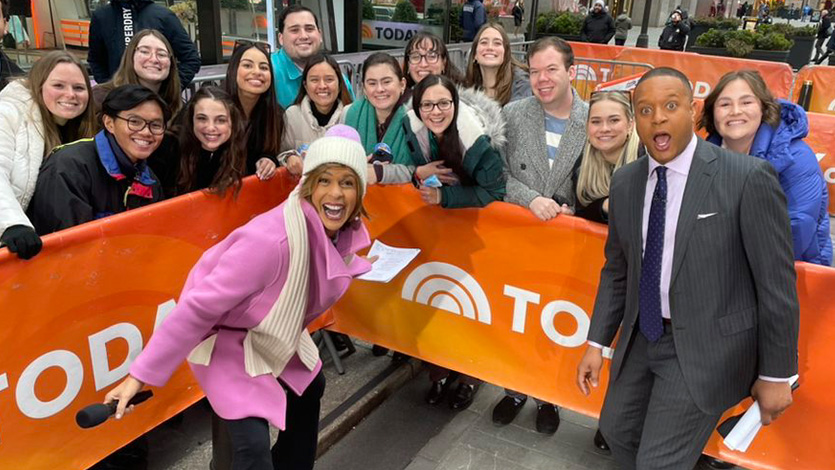 Jennamichelle Merolla with fellow NBCUniversal Pages at the Today Show.