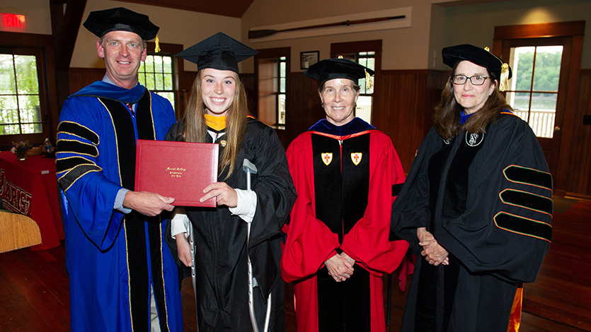  President Weinman, Calista Phippen, Dr. Kodat, Dr. Gatins. Photo by Al Nowak/On Location for Marist College. 