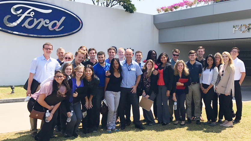 Image of ASAP students at Ford plant in Thailand.
