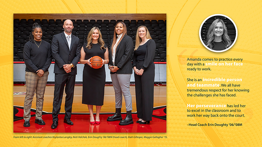 Image of Coach Erin Doughty and coaching staff. 