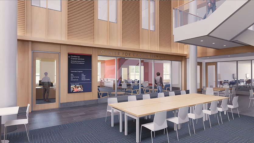 Rendering of future Center for Career Services.