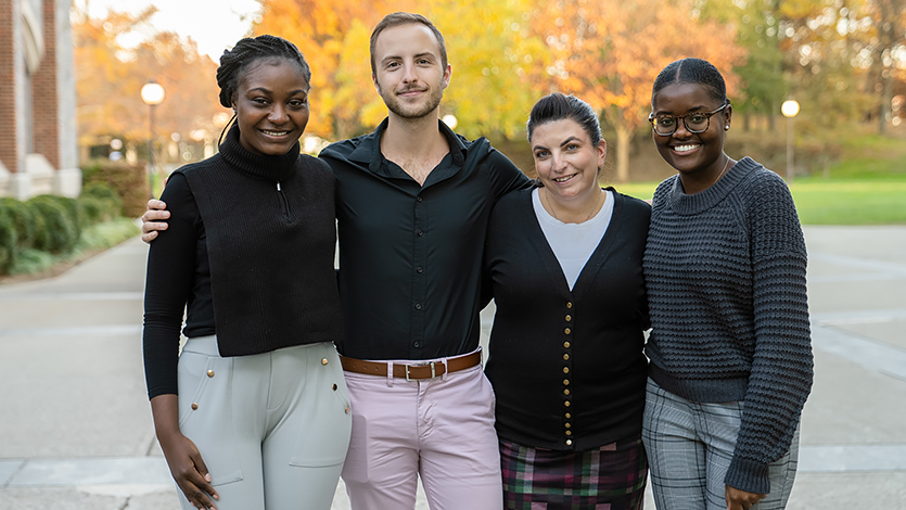 Image of Aleisann Wolliaston, Ryan Morris, Caitlin Conner, and Mbuyi Kalemba.