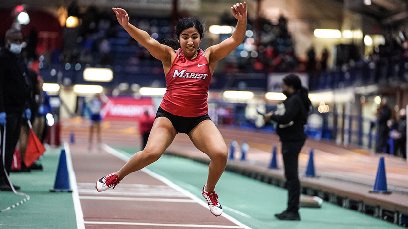 Image of Kiana Pathirana ‘25 competing in the triple jump.