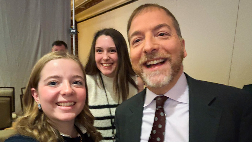 Image of student selfie with NBC's Chuck Todd.