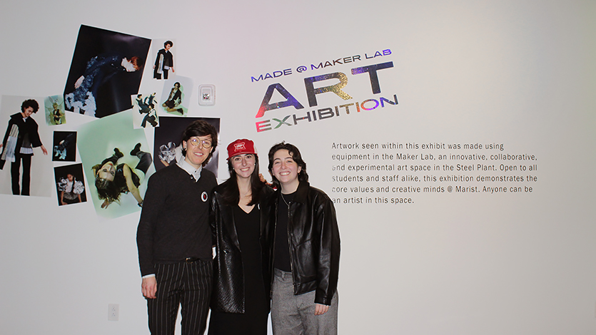 Image of Ais, Maddie, Kait at the exhibit.