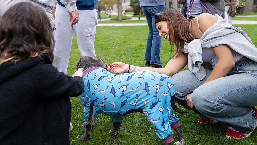 Image of Marist community with pups.