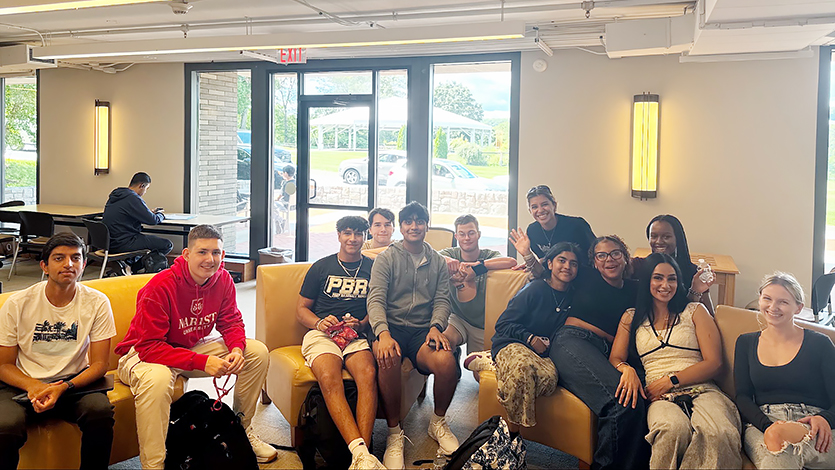 Image of students in the Commuter Lounge. 