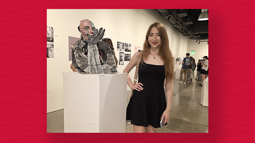 Image of Emma at Marist art show.
