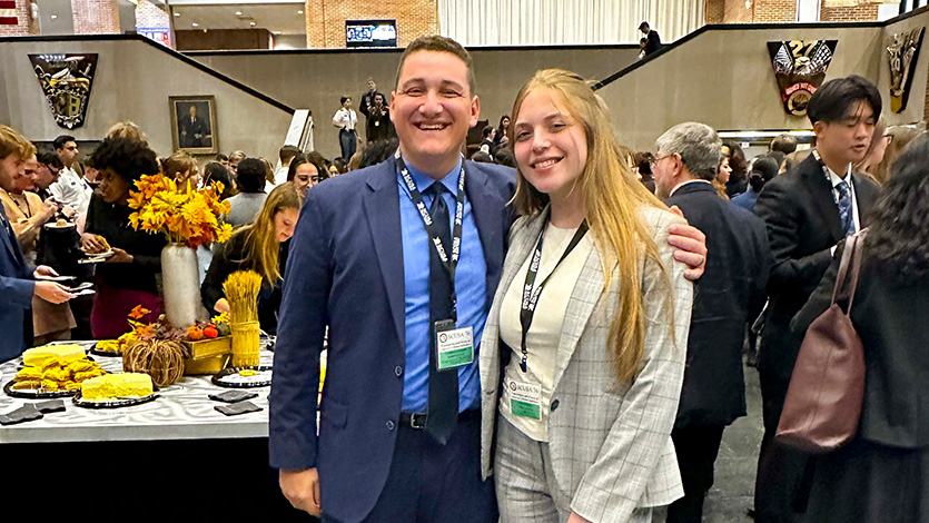 Image of Harrison Solomon and Suzie Kilmel at the SCUSA conference.