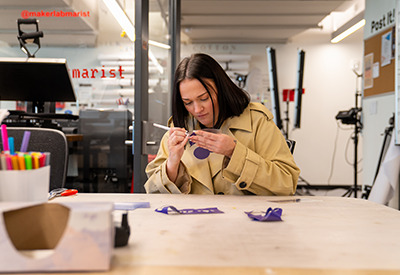 Image of Noelle working in the Steel Plant.