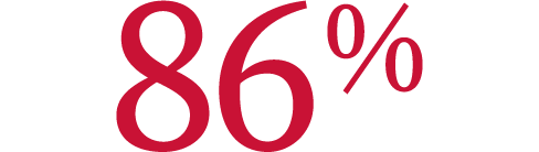 Image of 86 percent graphic.