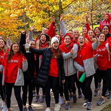 Marist students cheering