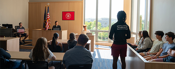 Image of Marist students in the Mock Court Rooms.