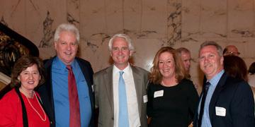 Image of Trustee Mark Dennis and his wife, Gisella, Trustee Chris McCann and his wife, Kathy (Ferry), Rob Powers.