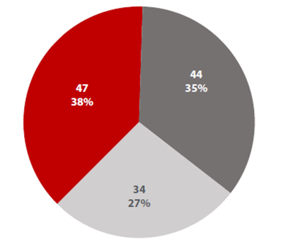 Image of a pie graph representing student impacted by the Presidential Fund for Equity.