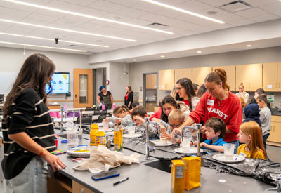 Image of students conducting a demo lesson in the STEM Teaching Lab.