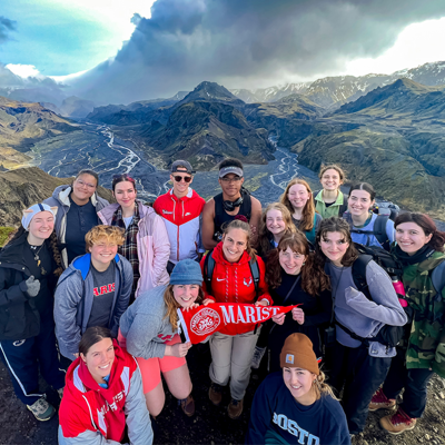 Image of students on an abroad class extension trip to Iceland