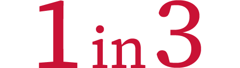 Image of one in three graphic.