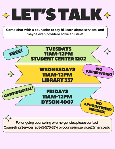 Image of "Let's Talk" flyer.