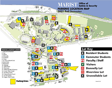 Image of Marist Campus Parking Map
