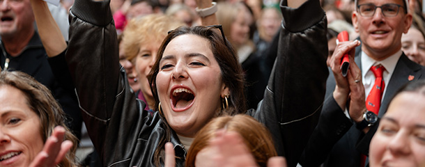 Marist University image: crowd celebrates at Univeristy Day.