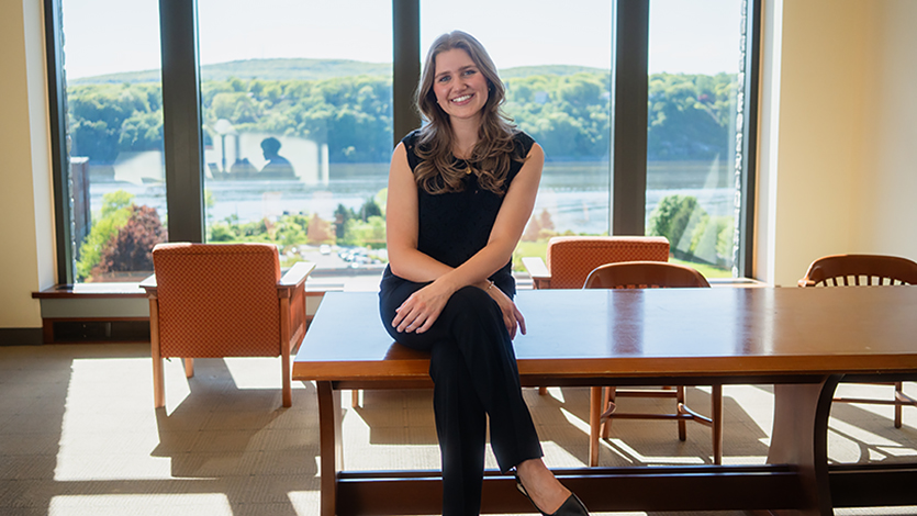 Image of Mackenzie Carey '26 will travel to Galicia, Spain as part of her Fulbright U.S. Student award. Photo by Nelson Echeverria/Marist University.
