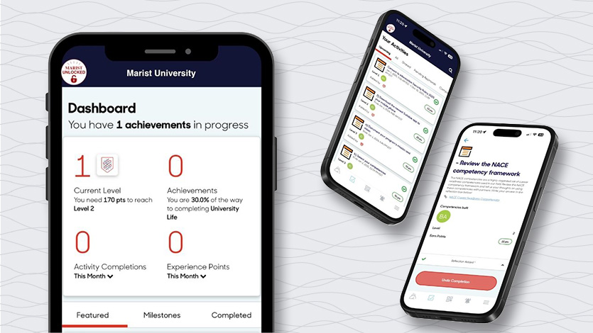Image of Marist Unlocked App on the iPhone. Photo courtesy of&nbsp;Alyssa Walrad/ Marist University.&nbsp;