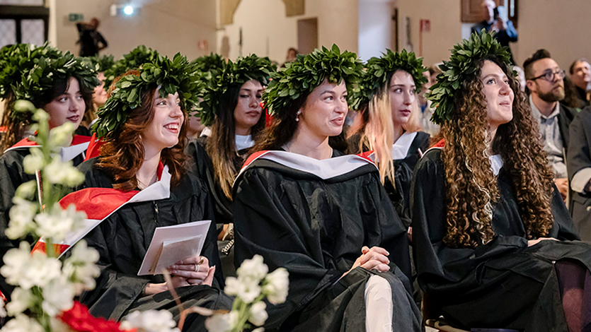 Image of Marist Italy graduates during Commencement in Florence.