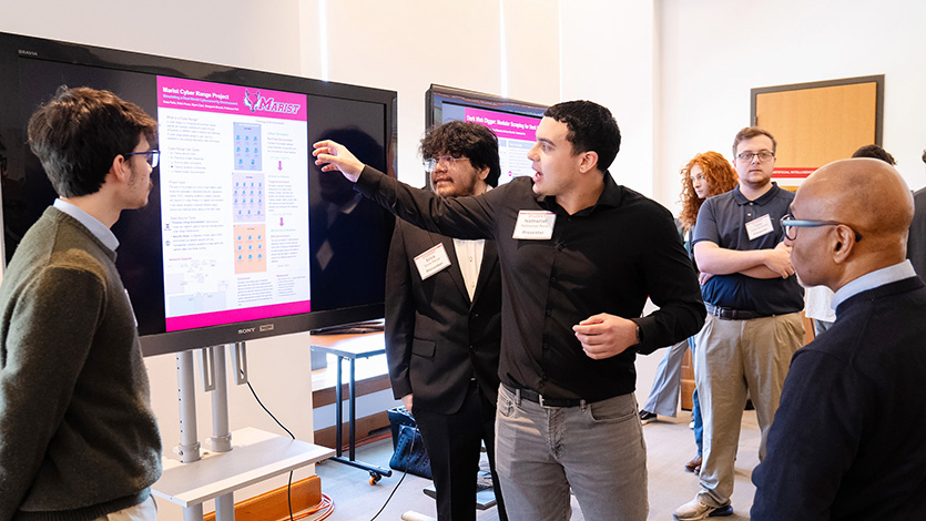 Image of students presenting in the student showcase.