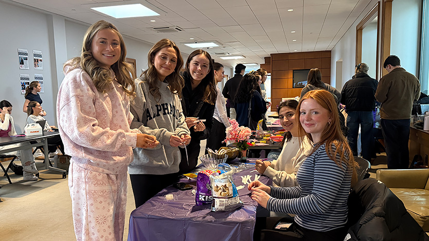 Marist University Image: Students explore P.S. I Love You Day tables in the student center.