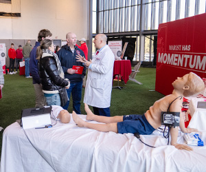 Image of science table with HAL robot.
