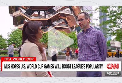 Image of Leander Schaerlaeckens being interviewed on CNN with play icon.