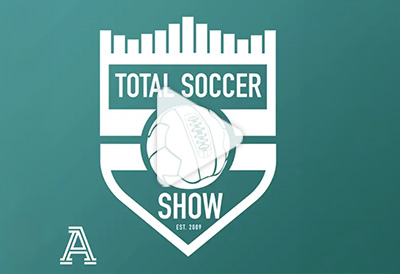 Image of Total Soccer Show logo with play icon.