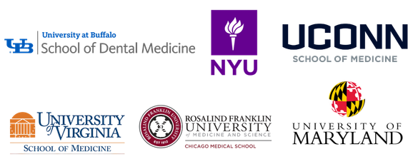 Logos of pre-health post-graduate opportunities.