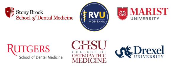 Logos of pre-health post-graduate opportunities.
