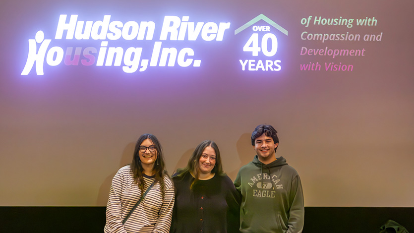 Marist University Image: Jack (left) and his group comparing notes. Photo by Emily Portnov ‘29/Marist University.