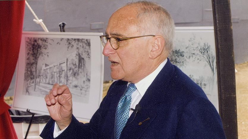 Marist University Image: Robert A.M. Stern at the Hancock Center groundbreaking ceremony in 2009. Photo courtesy of Marist Archives and Special Collections.
