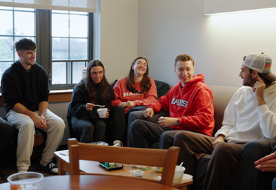 Marist University image: William hanging out with his friends.