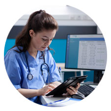 Image of a nurse in a clinical setting.