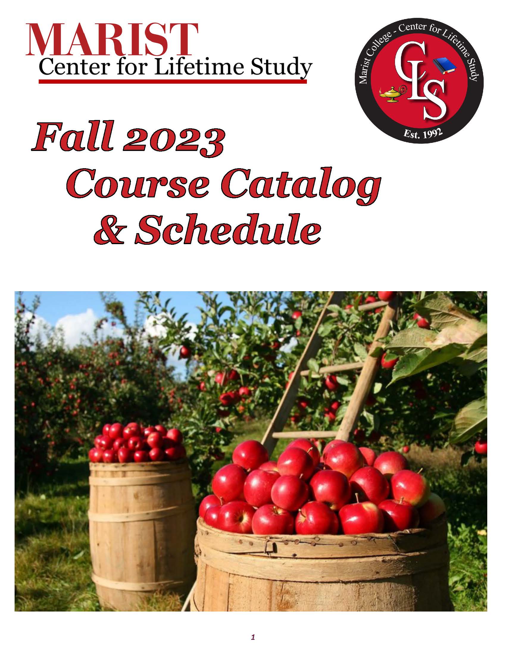 image of the cover for the CLS fall 2023 course catalog