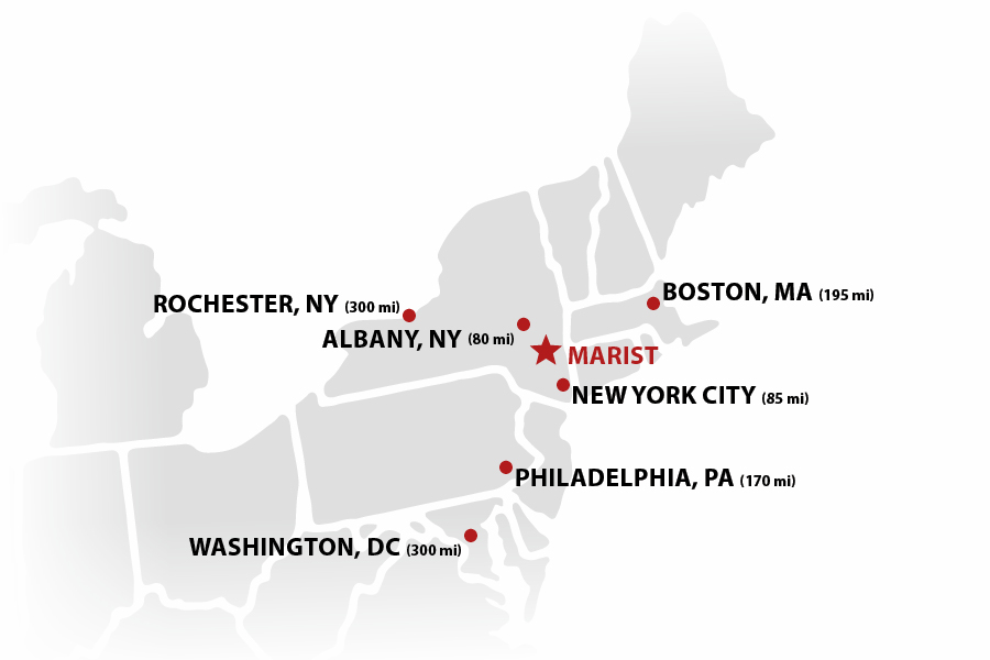 map of distances from marist