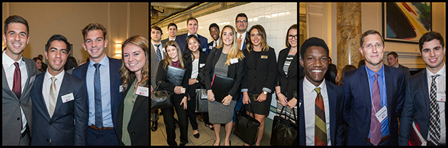 Images of Marist students on the Career Trek with high-profile firm employees.