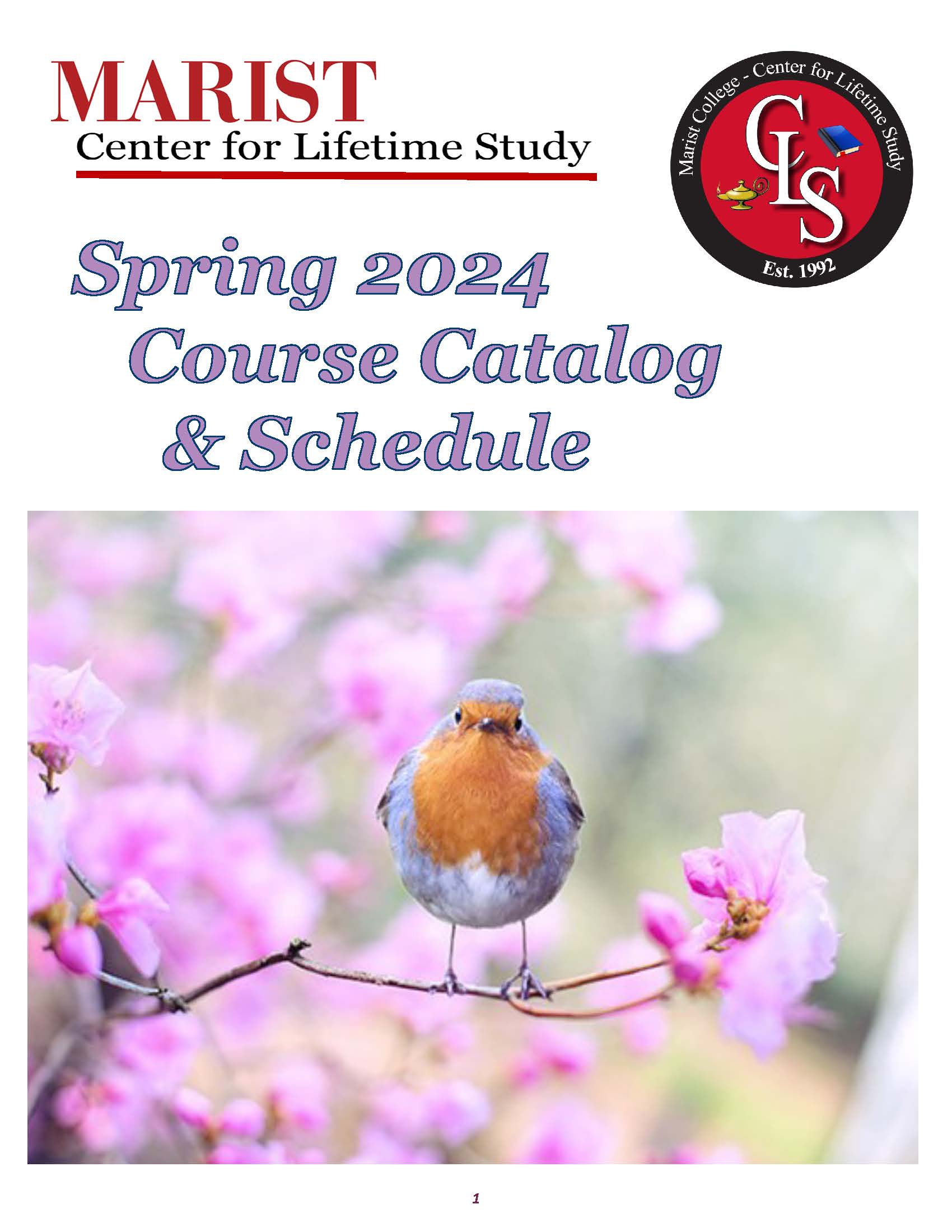image of the cover for the CLS spring 2024 course catalog