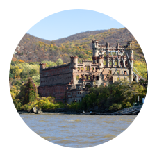 Image of Bannerman Island on the Hudson River.