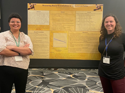 Image of student and faculty member presenting research at the Eastern Psychological Association.