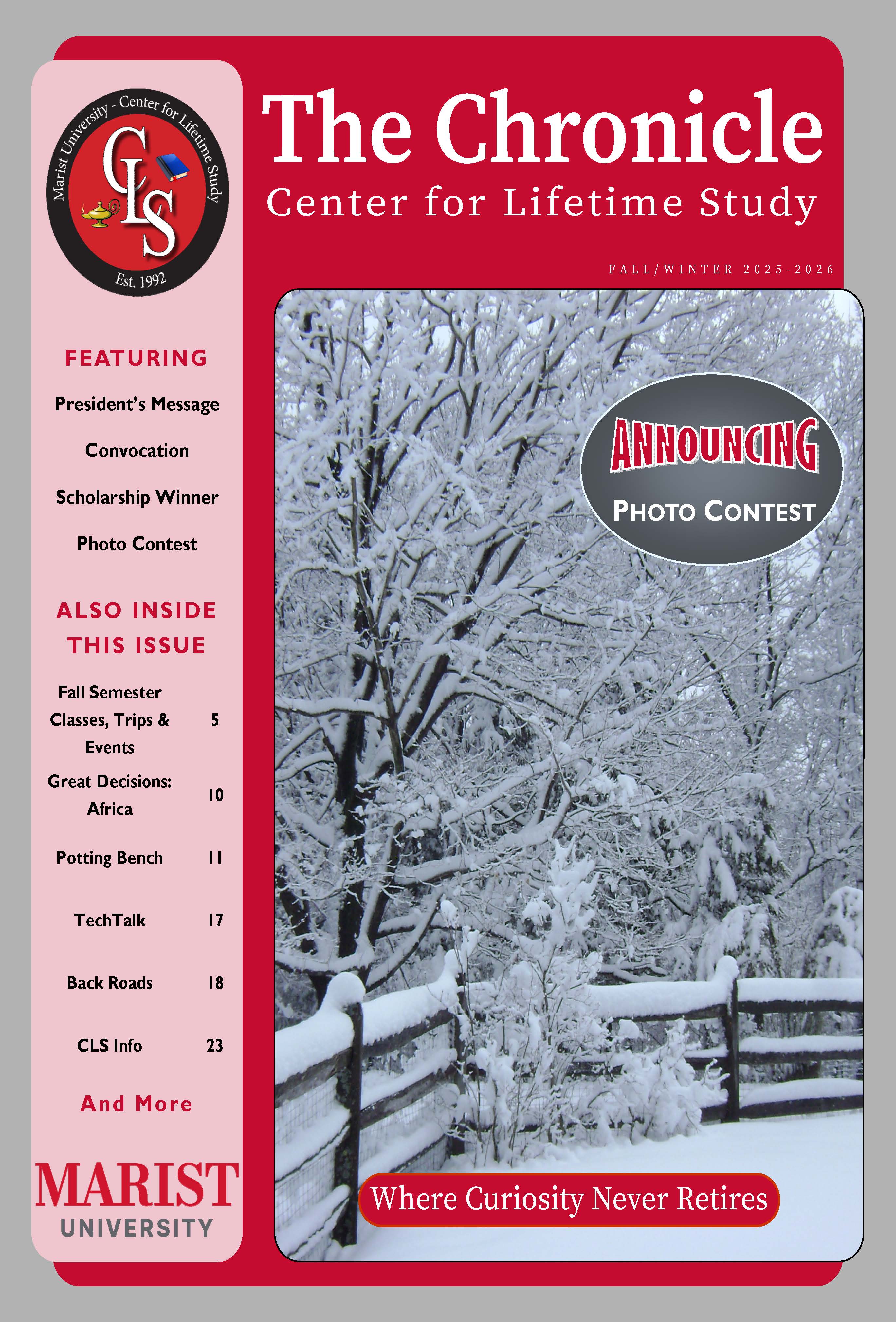 Image of the cover of Center for Lifetime Study Chronicle.