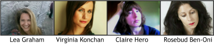 Images of Lea Graham, Virginia Konchan, Claire Hero, Rosebud Ben-Oni.