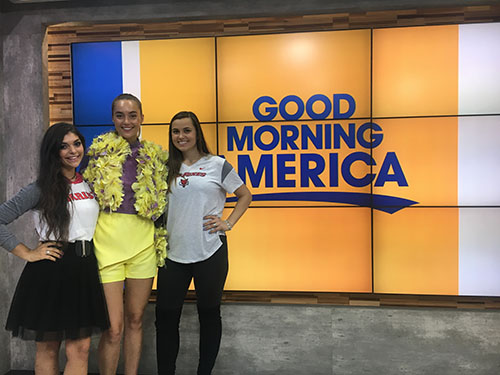 Image of two Marist students on the set of Good Morning America.