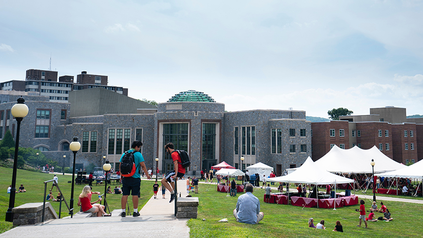 Image of the campus green during welcome week.